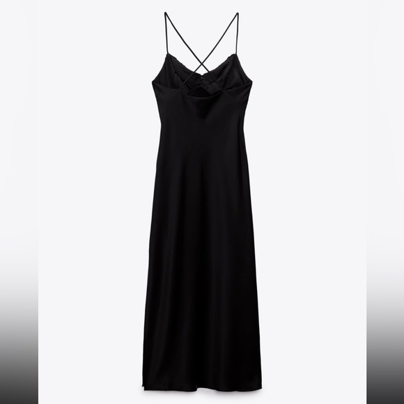 Out of stock black satin dress from Zara - Picture 3 of 4